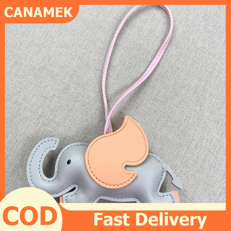 CANAMEK Móc treo hình con voi bay bằng da PU thiết kế hợp thời trang móc treo đồ trang trí cho túi xách nữ Phụ Kiện quyến rũ quà tặng trang trí
