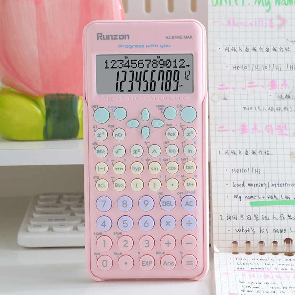 BUBBLE FASHION 240 chức năng Máy tính khoa học kỹ thuật Màn hình 12 chữ số 2 dòng Máy tính hiển thị hai dòng Di động Đa chức năng Máy tính toán toán học dành cho sinh viên và giáo viên - 5