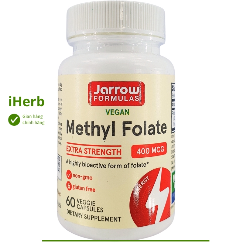 Methyl Folate, 400 mcg, Jarrow Formulas, 60 Veggie Caps - iHerb Vietnam