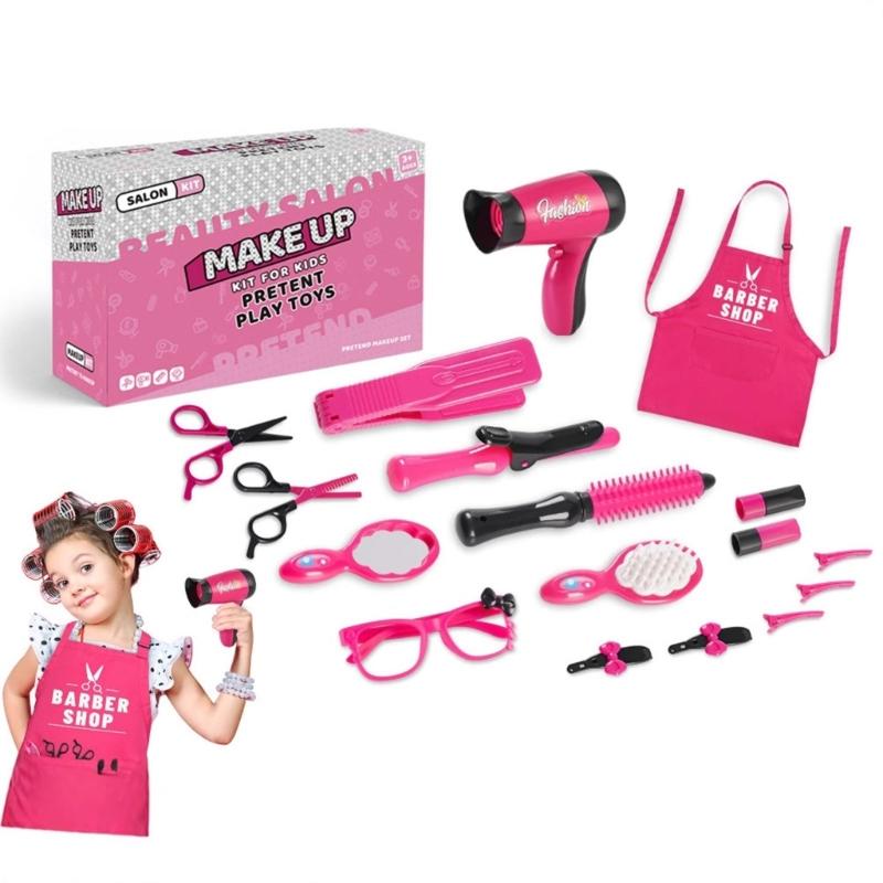 Chơi giả vờ tóc Salon Bộ dụng cụ công cụ tạo kiểu tóc cho trẻ em Beauty Salon Playset cho trẻ em xã hội phát triển kỹ năng