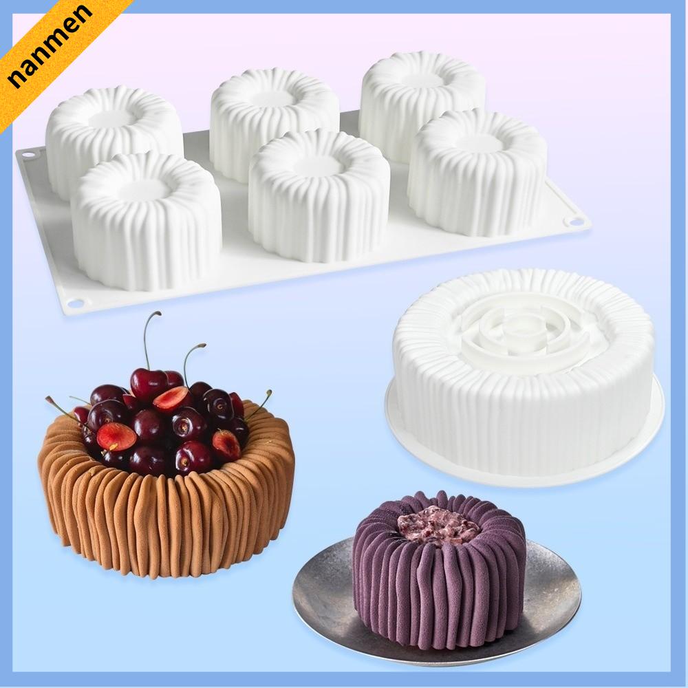 NANMEN Silicon Khuôn cuộn hình trụ 6 hoặc 15 ô Thiết kế họa tiết Khuôn làm bánh ngọt Pháp  Không dính Khuôn bánh mousse Đồ dùng tiệc tùng