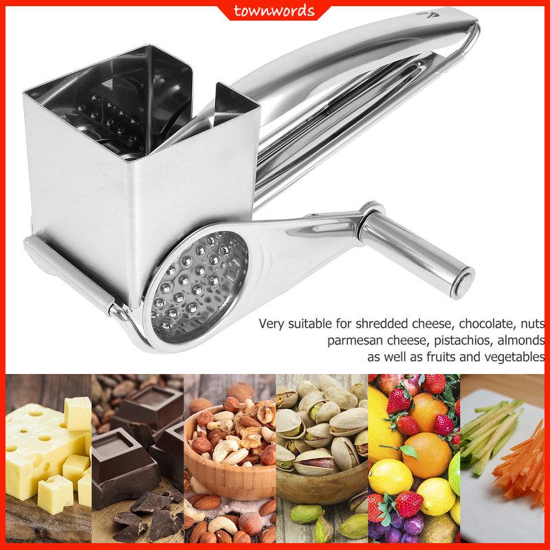 Cầm tay sô cô la Nuts Shredder pho mát Shredder Hướng dẫn sử dụng đồ Bào phô mai thép không gỉ thép không gỉ đồ Bào phô mai Hướng dẫn sử dụng phô mai quay Shredder với 4 lưỡi đồ Bào phô mai