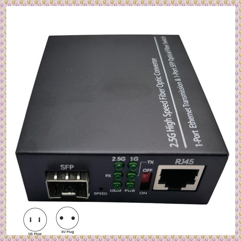2.5G Fiber Optic Media Converter Gigabit SFP Transceiver 1000Mbps Compatible with Common E/GPON