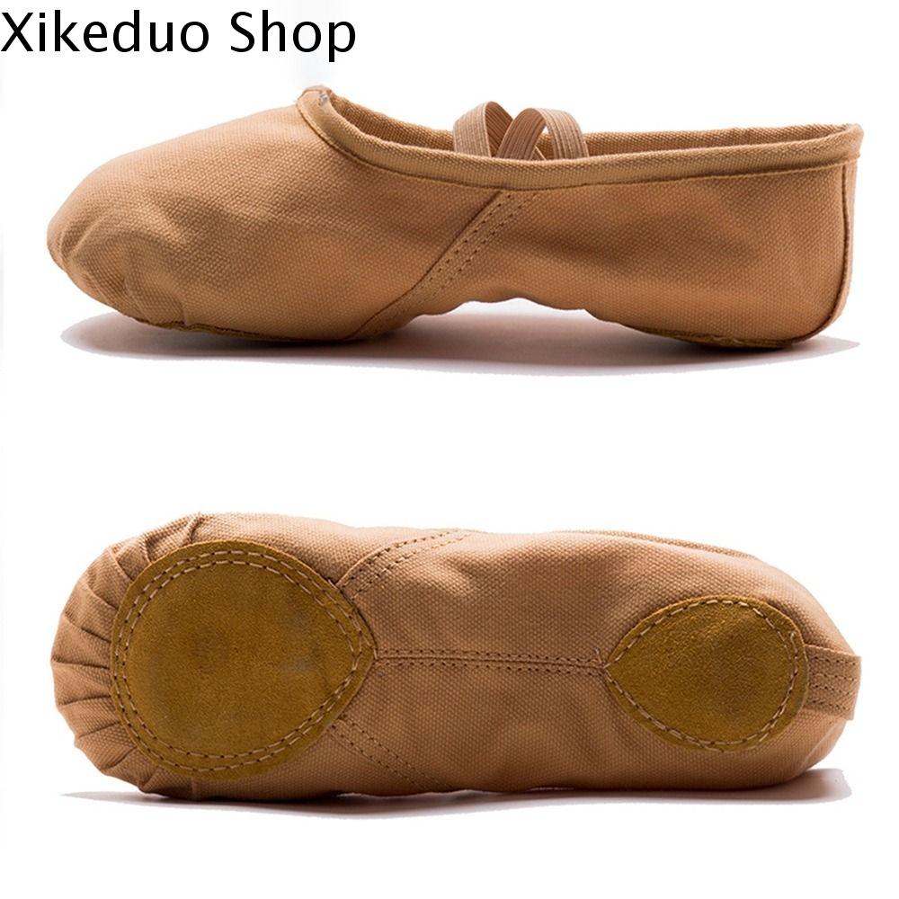 XIKEDUO Đơn giản Thể dục dụng cụ Chuyên nghiệp Yoga Trẻ em Khiêu vũ Latin Múa ba lê Da Giày đế bằng mềm Giày đế bằng Giày khiêu vũ Giày gils Giày Ba lê nữ