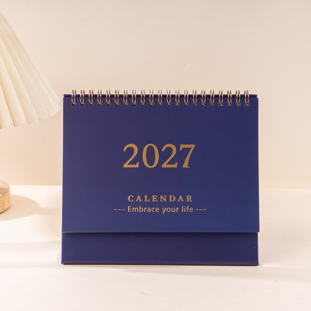 【Ready Stock&COD】DIVATEN Standing 2027 Desktop Desk Calendar Foldable Portable Flip Calendar Writeable Memo Academic Planner Office Stationery