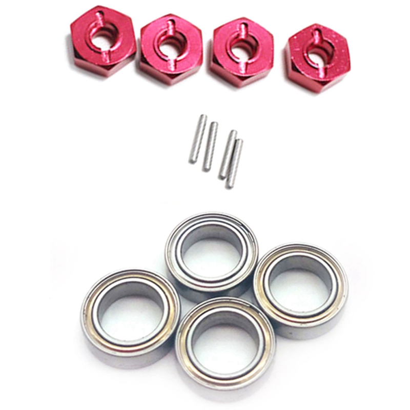 Metal Combiner,Red with 144001-1297 Bearing for Wltoys 144001 1/14 4WD RC Car Parts