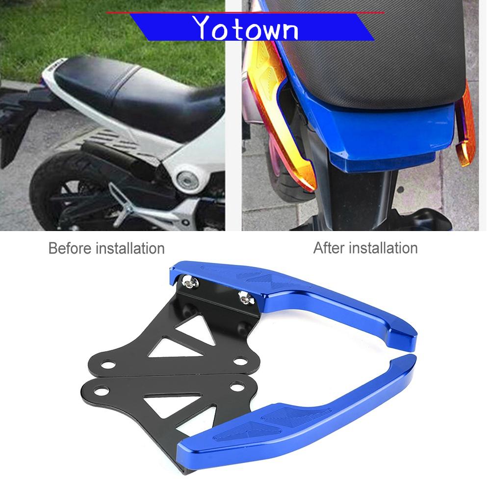 Yotown Đa Năng Nhôm Xe Máy Pillion Hành Khách Grab Bar Ghế Sau Đường Sắt Bộ Tay Cầm Màu Xanh