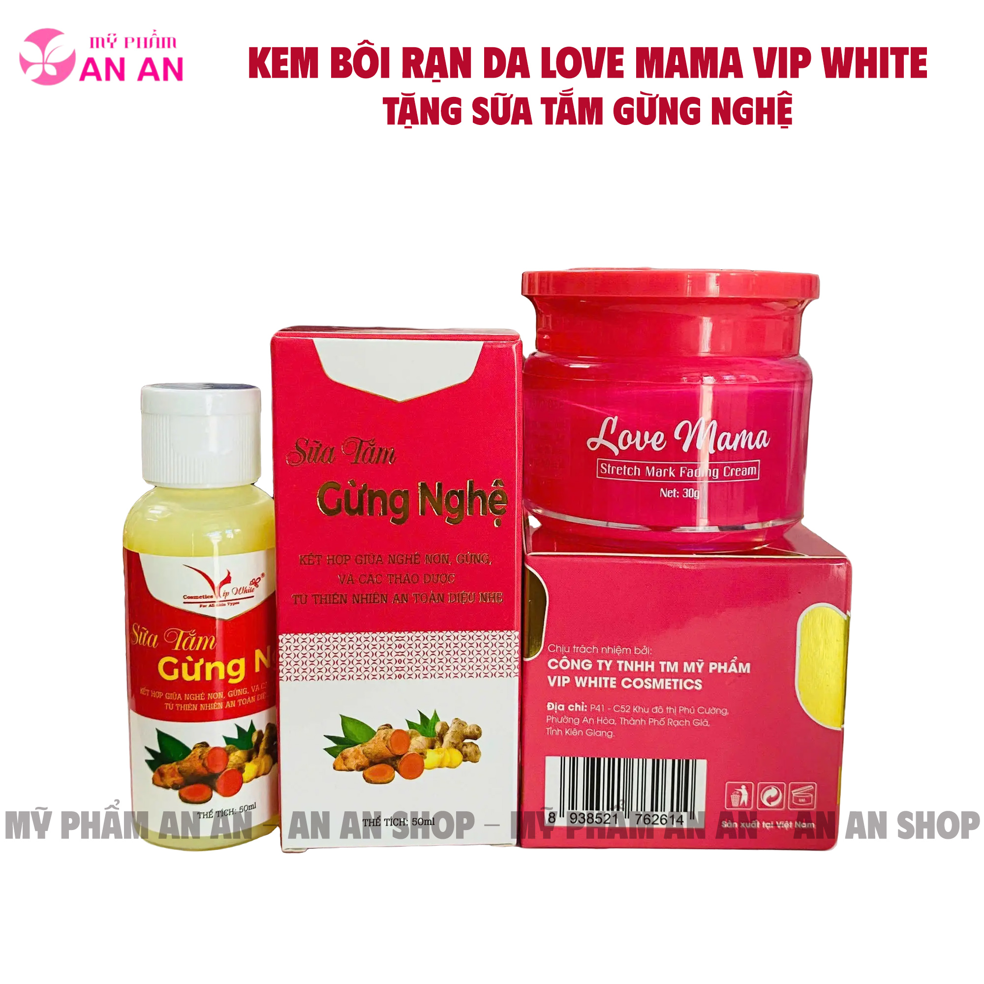 Kem Bôi Rạn Da Love Mama VipWhite Dành Cho Mẹ Bầu 30gr, Giúp Cải Thiện Rạn Da, Cấp Ẩm, Dưỡng da - Hàng chính hãng