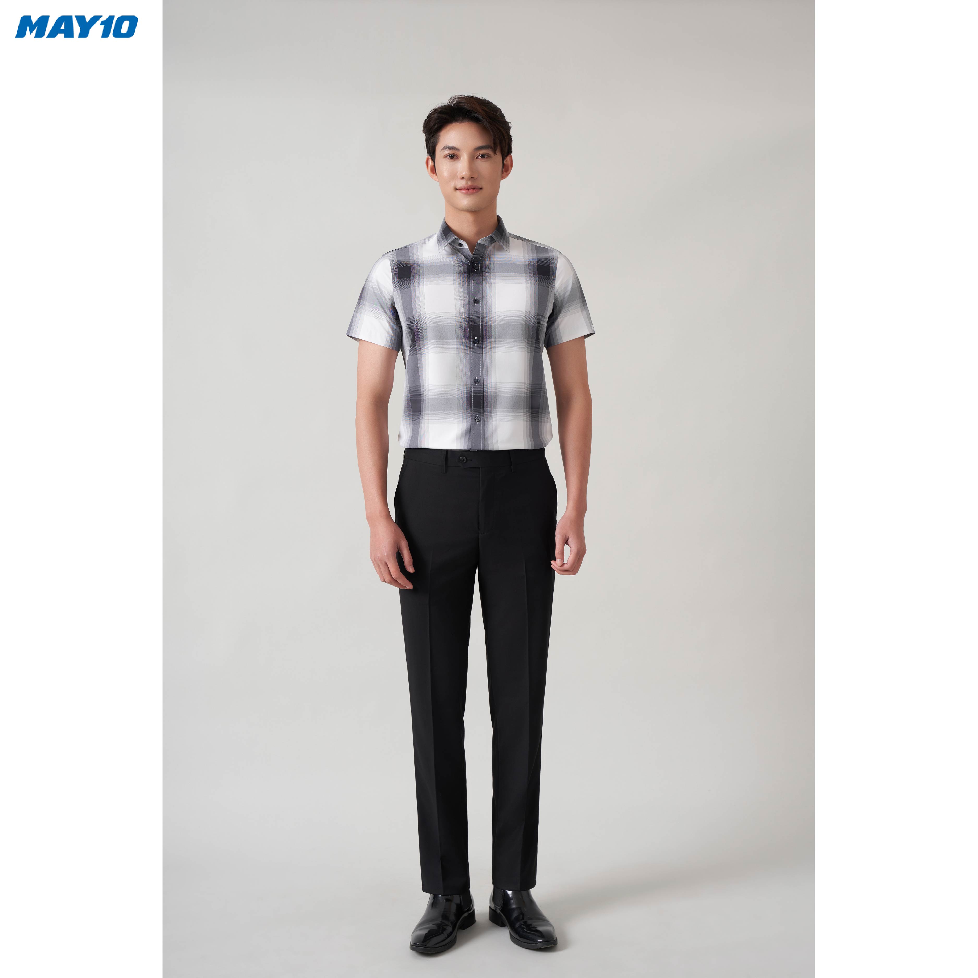 Áo sơ mi nam cộc tay may 10 dáng slimfit mã 010122187 1tt