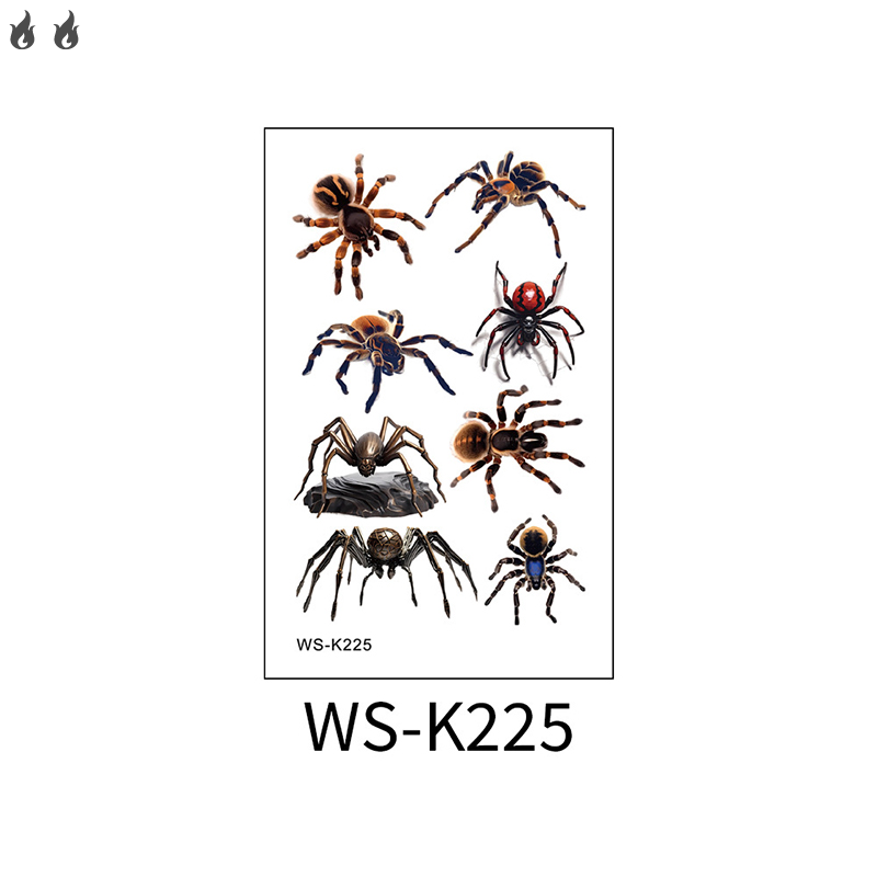 🔥🔥OlrXa Life 2 Sheets Halloween Kỳ Nghỉ Khuôn Mặt Trang Điểm Và Khủng bố Spider Và Sẹo Mặt Nạ Thiết Kế Giả Tạm Thời Không Thấm Nước Hình Xăm Sticker