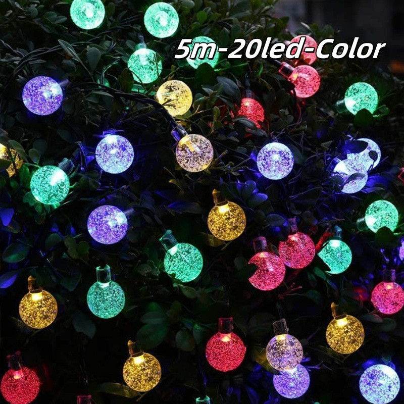 Kangle 【🔥50% off】พร้อมส่ง 5/7/12/22m ไฟตกแต่ง SOLAR LED ไฟลูกแก้ว LED 8โหมด ไฟตกแต่งสวนและกลางแจ้ง โซล่าเซลล์ ไฟเส้นอัจฉริยะ ประหยัดไฟมาก ทนแดด ทนฝน