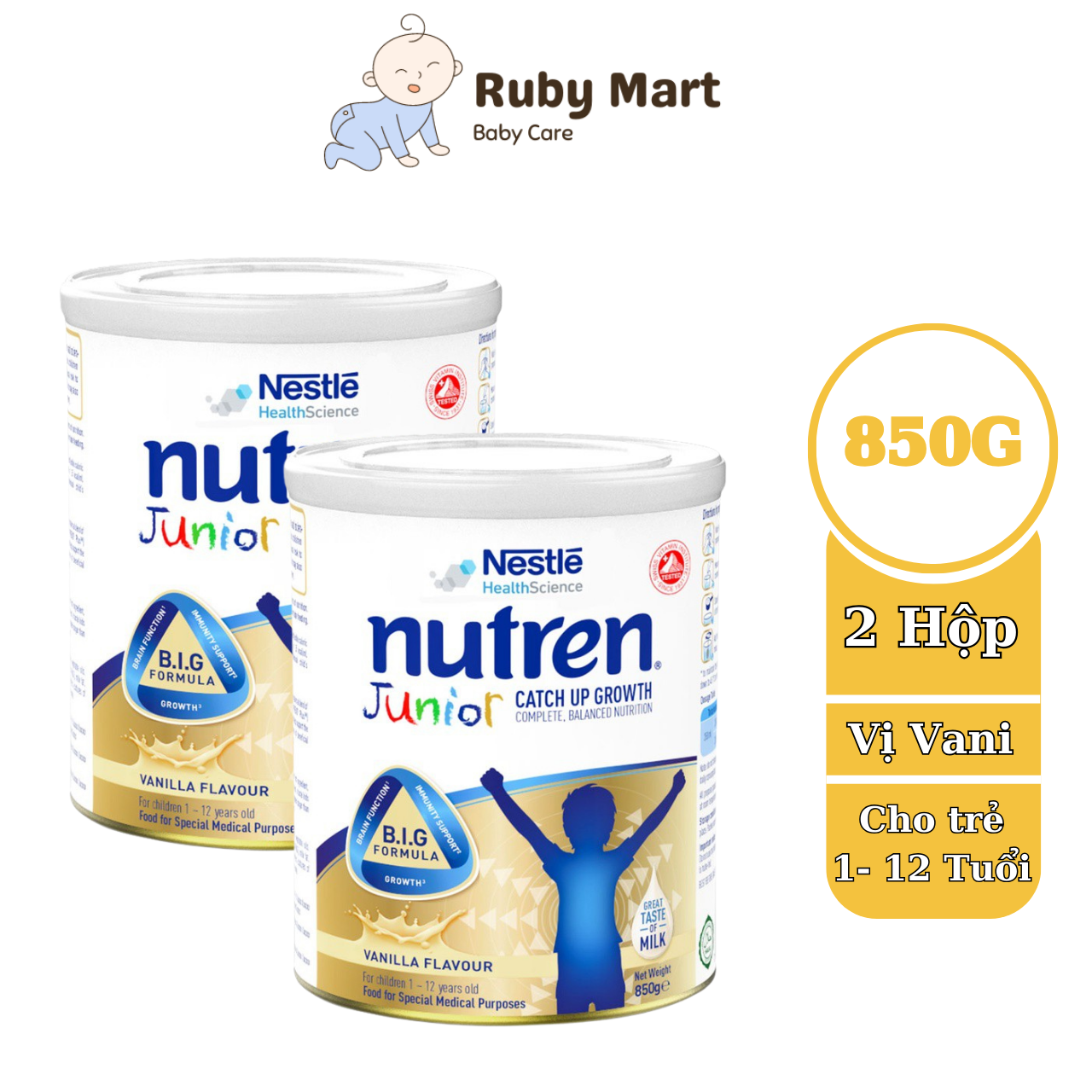 Date 5 25  Combo 2 lon Sữa Bột Nutren Junior Nestle 850g dành cho trẻ từ