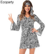 Floral Mini Dress - Hippie Girl Costume - Party Clubwear