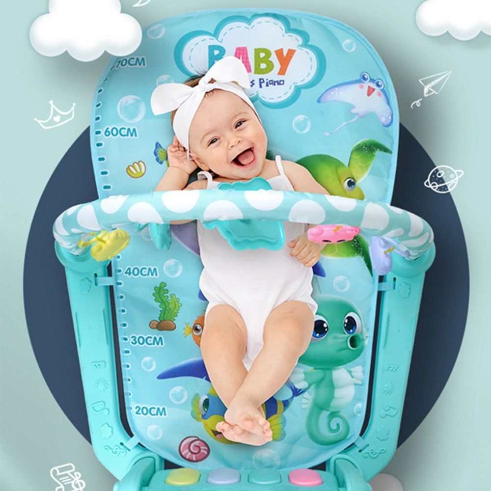 AUAUDAN Plastic Music Rack Play Mat Animal With Piano Keyboard Infant Fitness Crawling Mat Cartoon Rattles Musical Toys Mat For Kids Gift