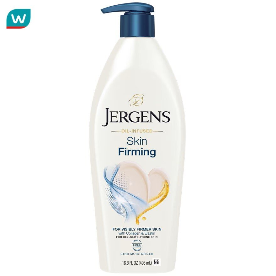 Jergens เจอร์เกนส์ ออยล์-อินฟิวส์ สกิน เฟิร์มมิ่ง 24-Hour มอยส์เจอไรเซอร์ 496 มล.