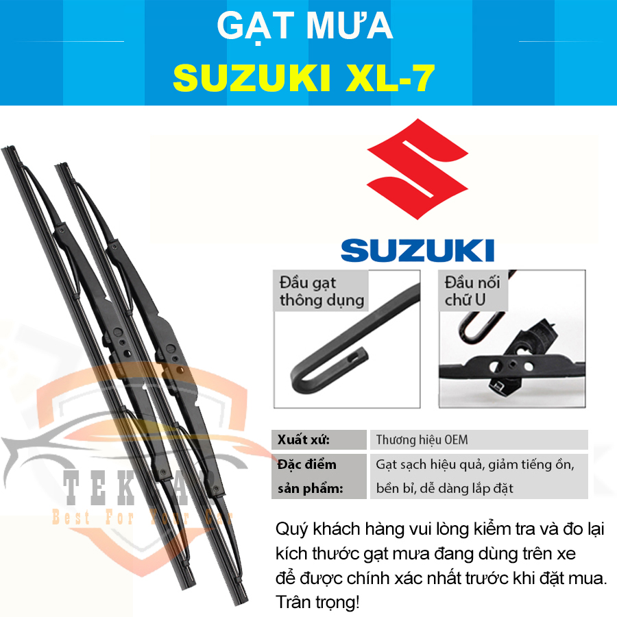 Gạt mưa ô tô xe Suzuki XL-7 cần gạt kính khung xương sắt lưỡi silicon