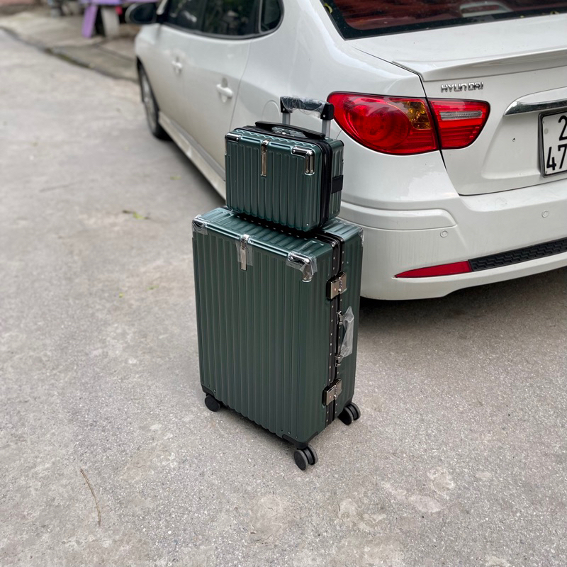 Set Vali khung nhôm size 20/24 inch kèm cốp 14 iinch xinh xắn