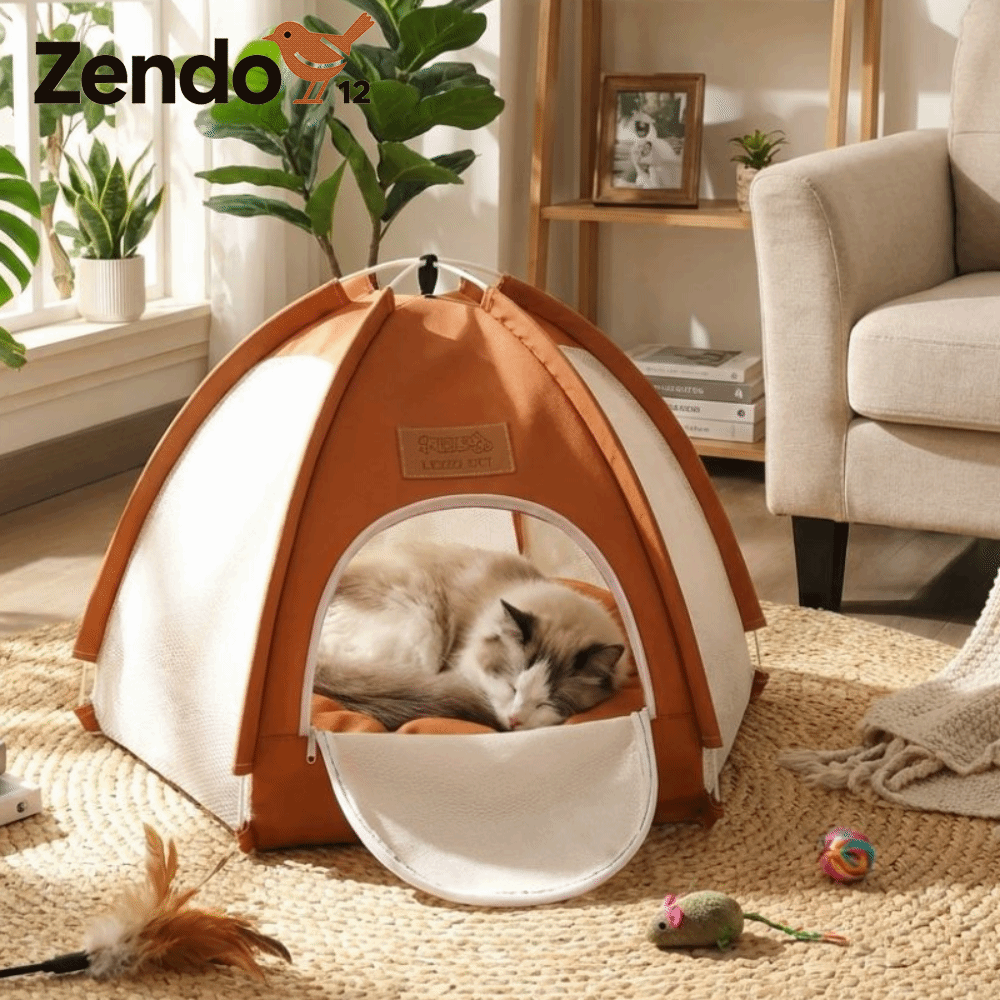 ZENDO12 Thoáng khí Lều ngủ cho thú cưng Bán đóng cửa Di động Nhà mèo gấp gọn Lồng nuôi thú cưng Oxford Lều ngoài trời cho mèo Sử dụng ngoài trời