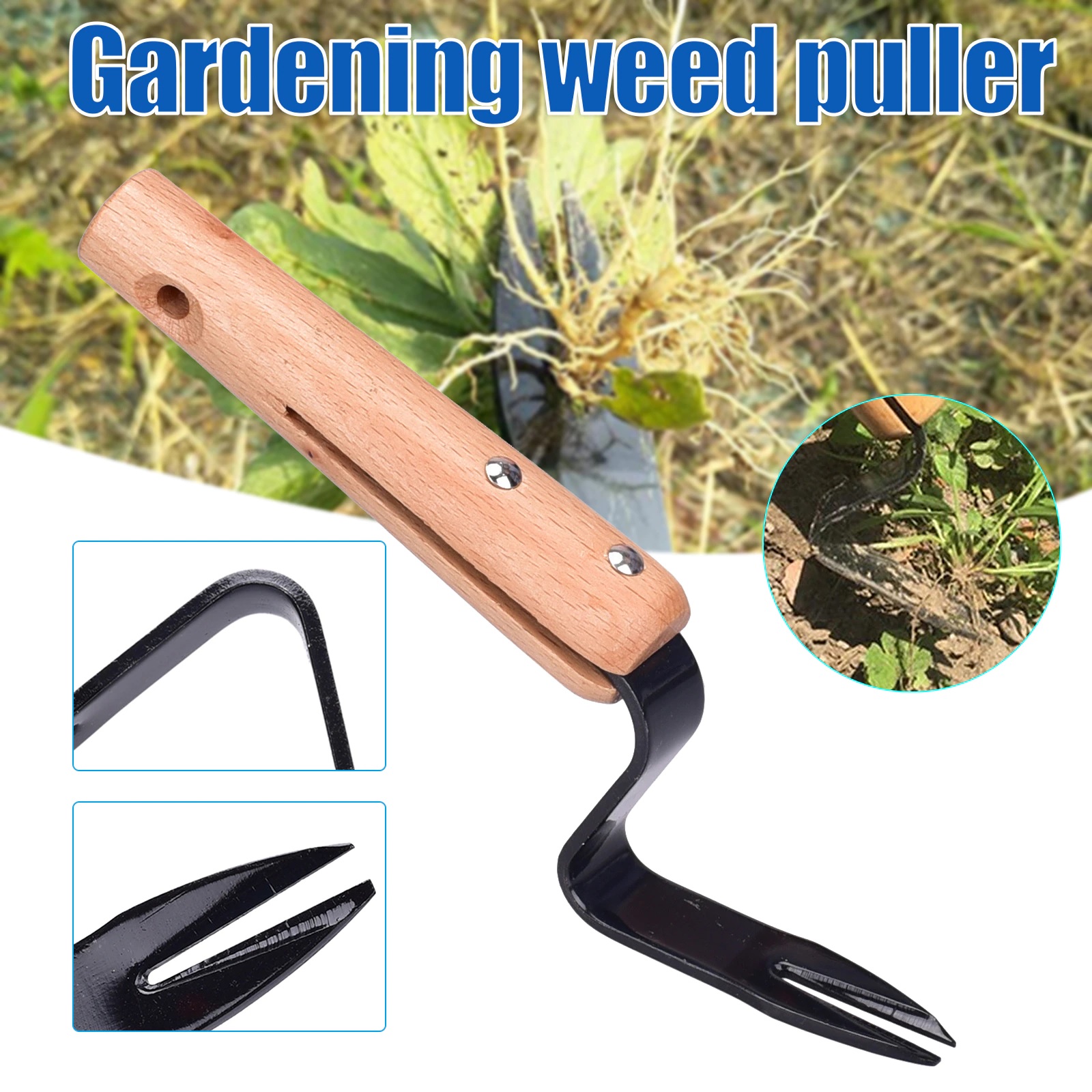 Practical Garden Flower Root Remover Weed Weeder Planting Tool Digger Puller G 