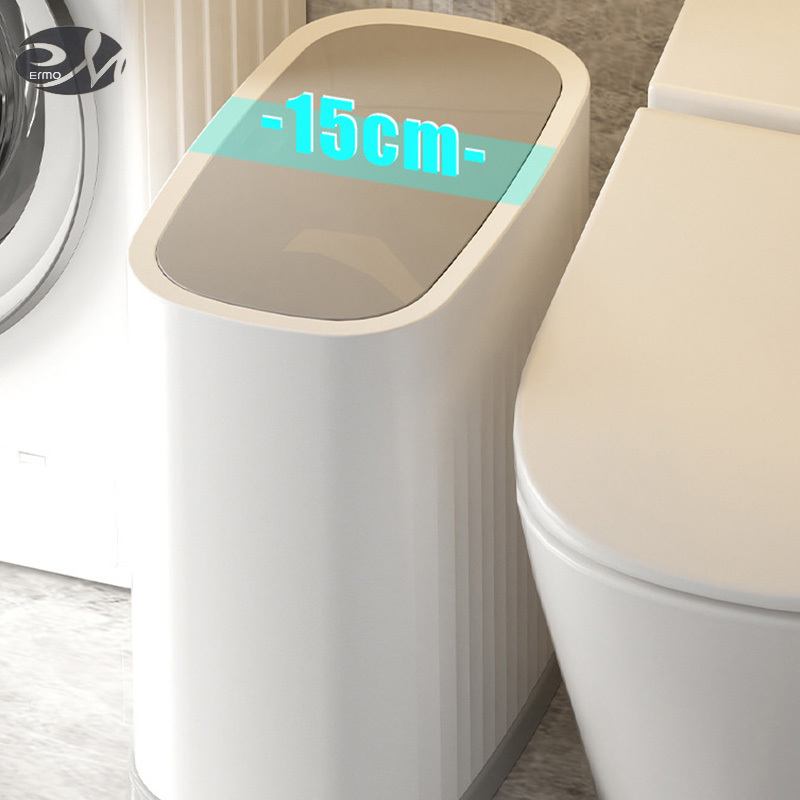 Sandwich garbage bin, household bedroom, bathroom with lid, press type large capacity paper basket storage bin ราคา 319 บาท*ส่งฟรี
