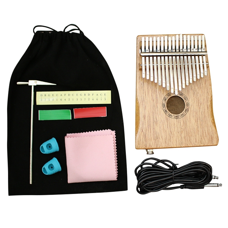 17 Key Kalimba African Mahogany EQ Thumb Finger Piano Sanza Mbira Calimba Play with Guitar Wood Musical Instruments