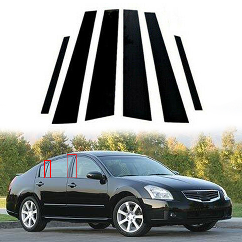 Fit For Nissan Maxima 2009 2010 2011 2012 2013 2014 2015 Glossy Black Pillar Posts Door Window Trim Cover Moulding Sticker
