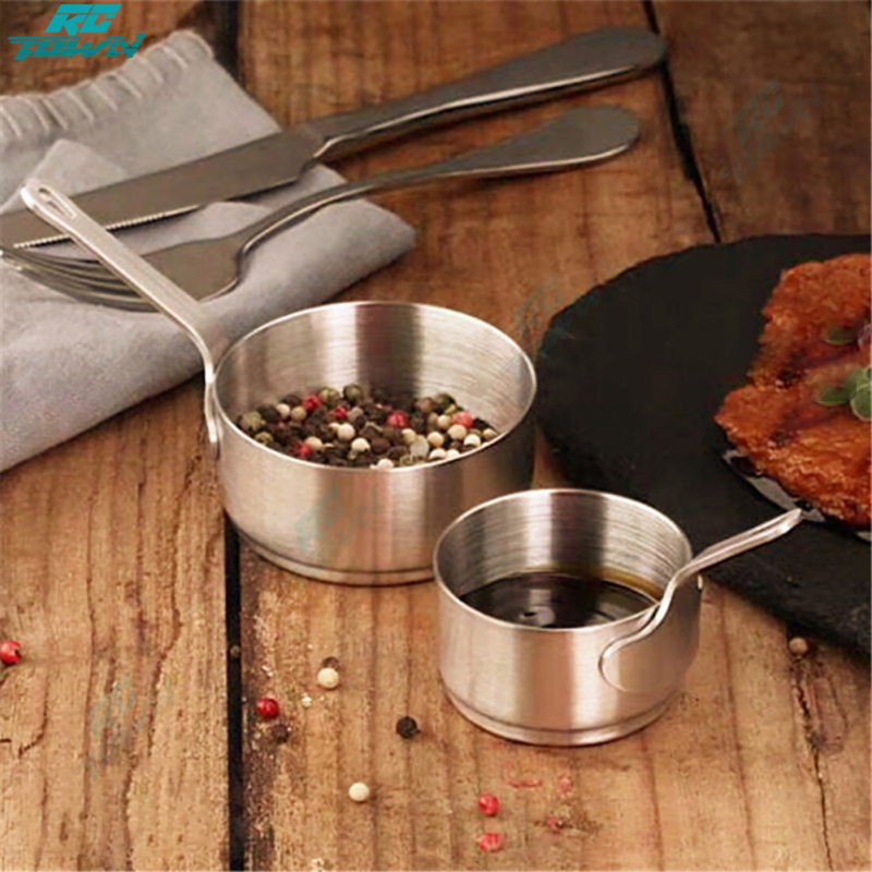 Stainless Steel Sauce Bowl Western Steak Sauce Dish Tomato Sauce Bowl with Handle Kitchen Saucepan ราคา 36 บาท*ส่งฟรี