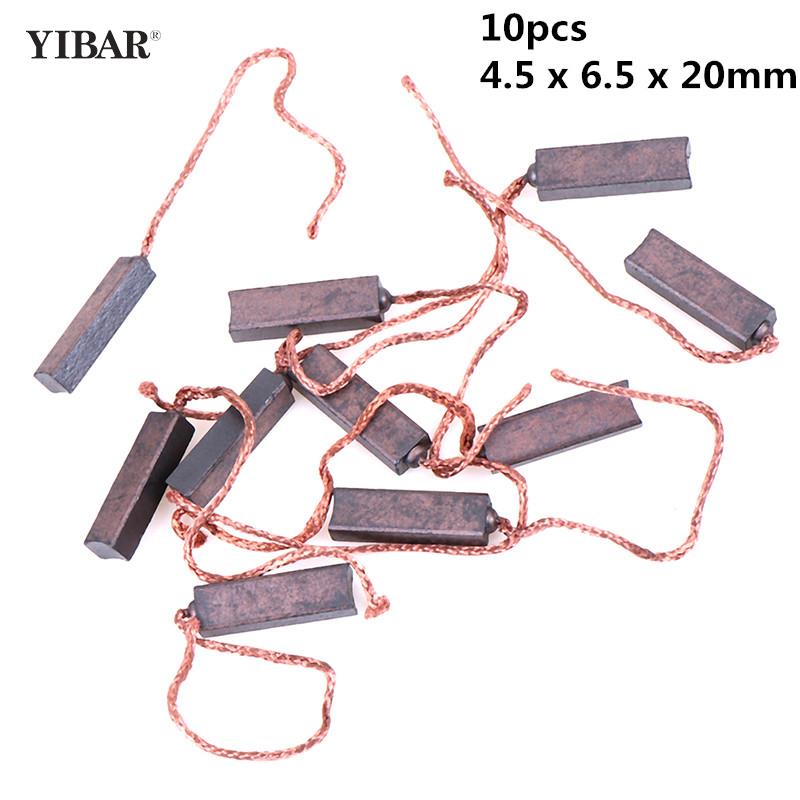 10 cái tự động bàn chải carbon dây dẫn Máy phát điện động cơ điện thông thường bàn chải thay thế 4.5x6.5x20 mét