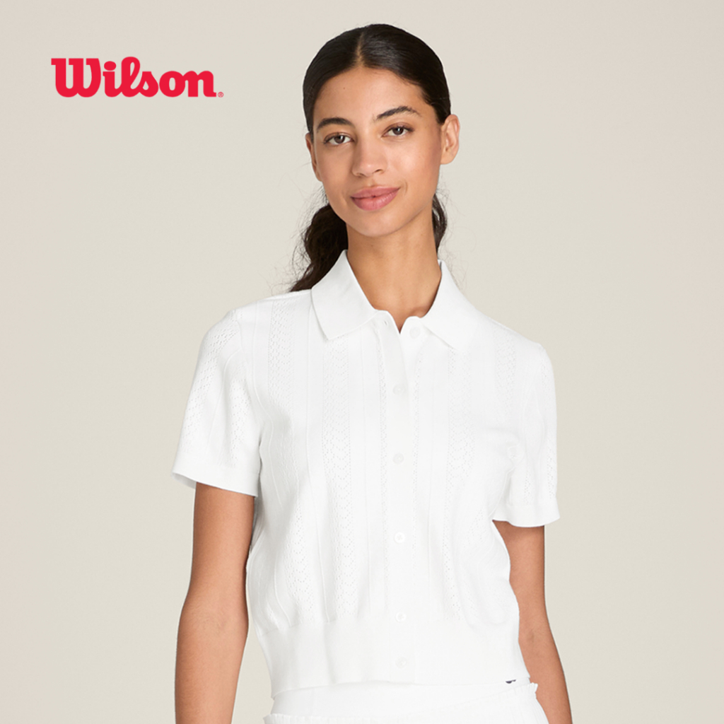 WILSON Shrunken Essex Button-Through Polo Shirt เสื้อโปโล WE00033W001001 | Official Store ราคา 3,690 บาท*ส่งฟรี
