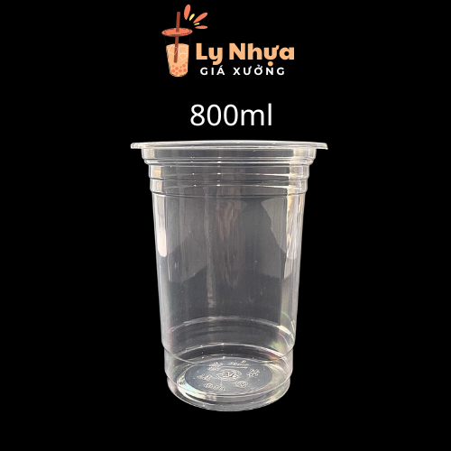 Combo 50c ly nhựa 800ml khổng lồ ly đựng trà tắc, nước mía, trà trái cây, trà sữa chất liệu lựa pp cao cấp