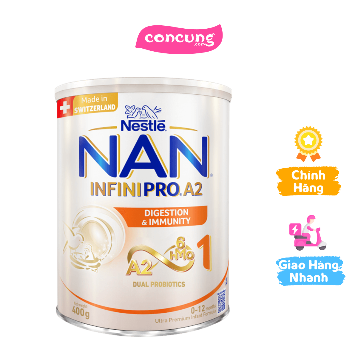 SPDDCT Nestlé NAN InfiniPro A2 1 400g (0-1 tuổi) (6HMO)