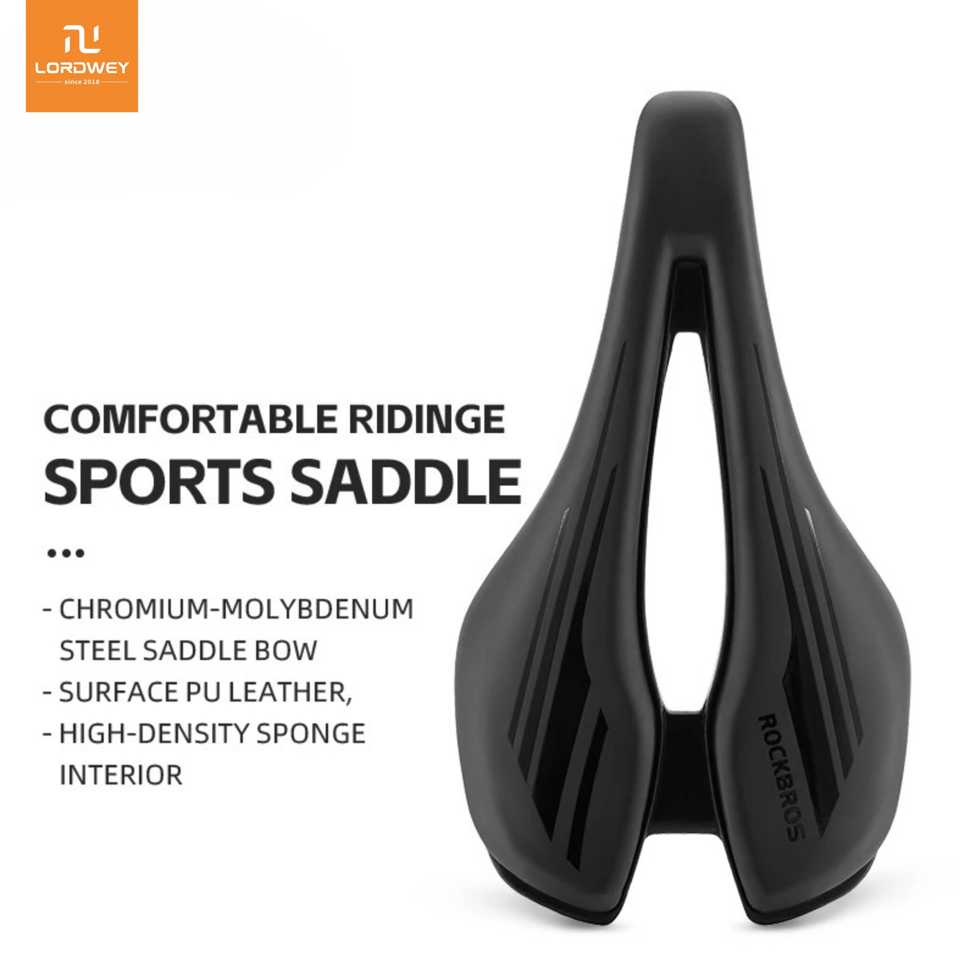 LORDWEY & ROCKBROS Bicycle Saddle Ultralight Hollow Comfortable Saddle Breathable MTB Road Bike Shockproof Sports Cycling Seat Lightweight