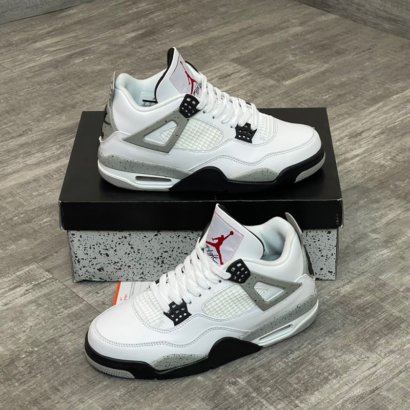 Giày thể thao j/d4 white cement , giày jd/4 trắng xám đốm bản cao cấp full size 36-44