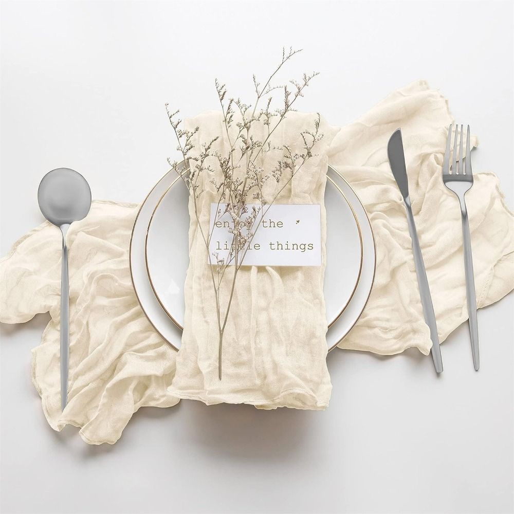 UYDG Trang trí bàn Khăn ăn gạc Mềm Tái sử dụng Khăn ăn cotton Đồ dùng cho bữa tiệc Cổ điển Tấm lót đĩa Đám cưới - 9