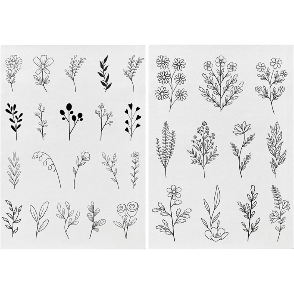 GAILI 2Pcs DIY Stitching Embroidery Paper Handmade Embroidery Crafts Flowers and Leaf Designs Water Soluble Stabilizer Tear Away Hand Stitch Embroidery Dissolving Transfer Paper Sewing Lovers