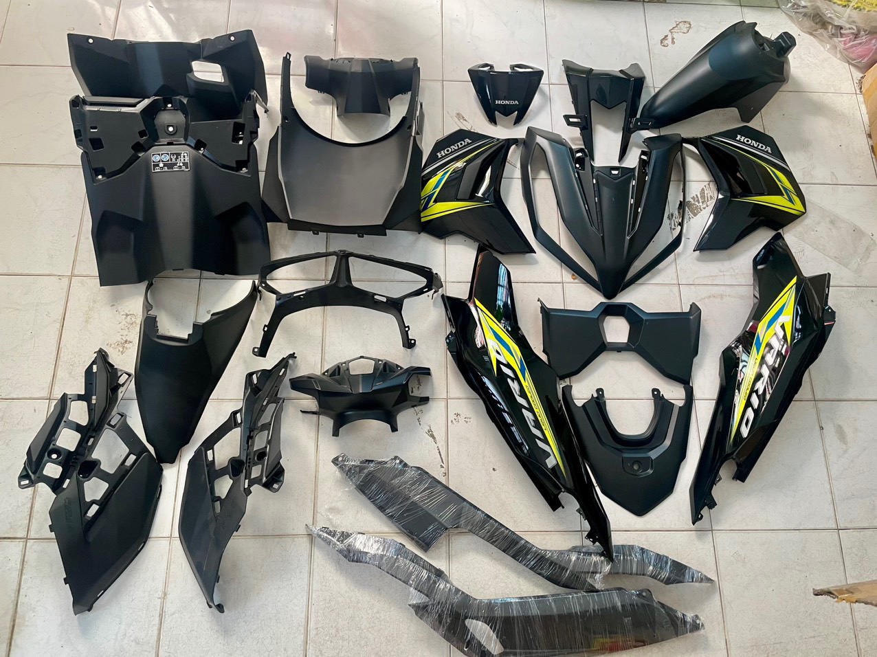  dàn áo vario 125 2023 - 2024 tháo xe màu đen bóng tem xanh 