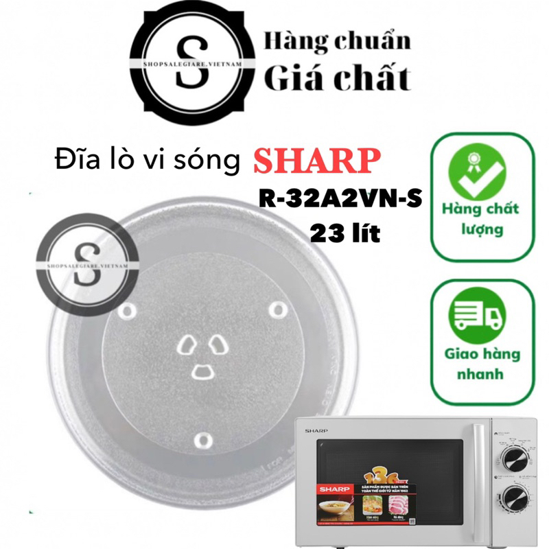 Đĩa lò vi sóng Sharp R-32A2VN-S 23 lít - đĩa thuỷ tinh lò vi sóng sharp 23L - shopsalegiare.vietnam