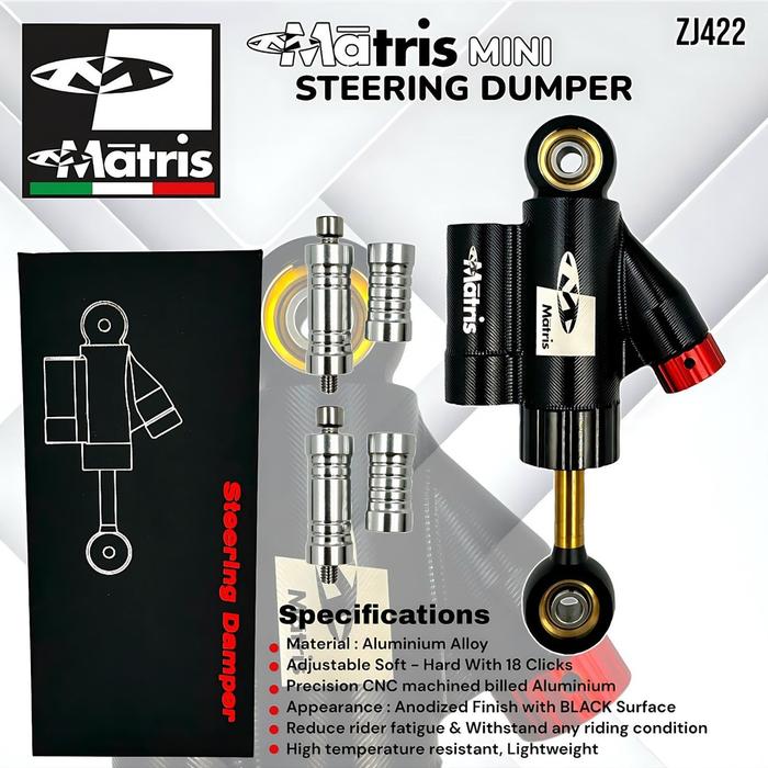 STABILISER MATRIS MINI STEERING DAMPER MATRIS BLACK MODEL WP - LIOANEL STORE Harga 1,269,000 rupiah*Gratis Ongkir