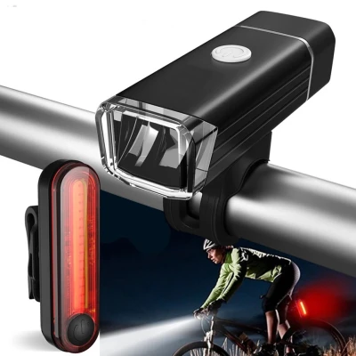 *SG Seller* LED Bike Lights Sets,USB Rechargeable Bicycle Front Back Rear Tail Light MTB Road Mountain Cycle Waterproof Headlight Flashlight, Option Add Phone Holder Mount