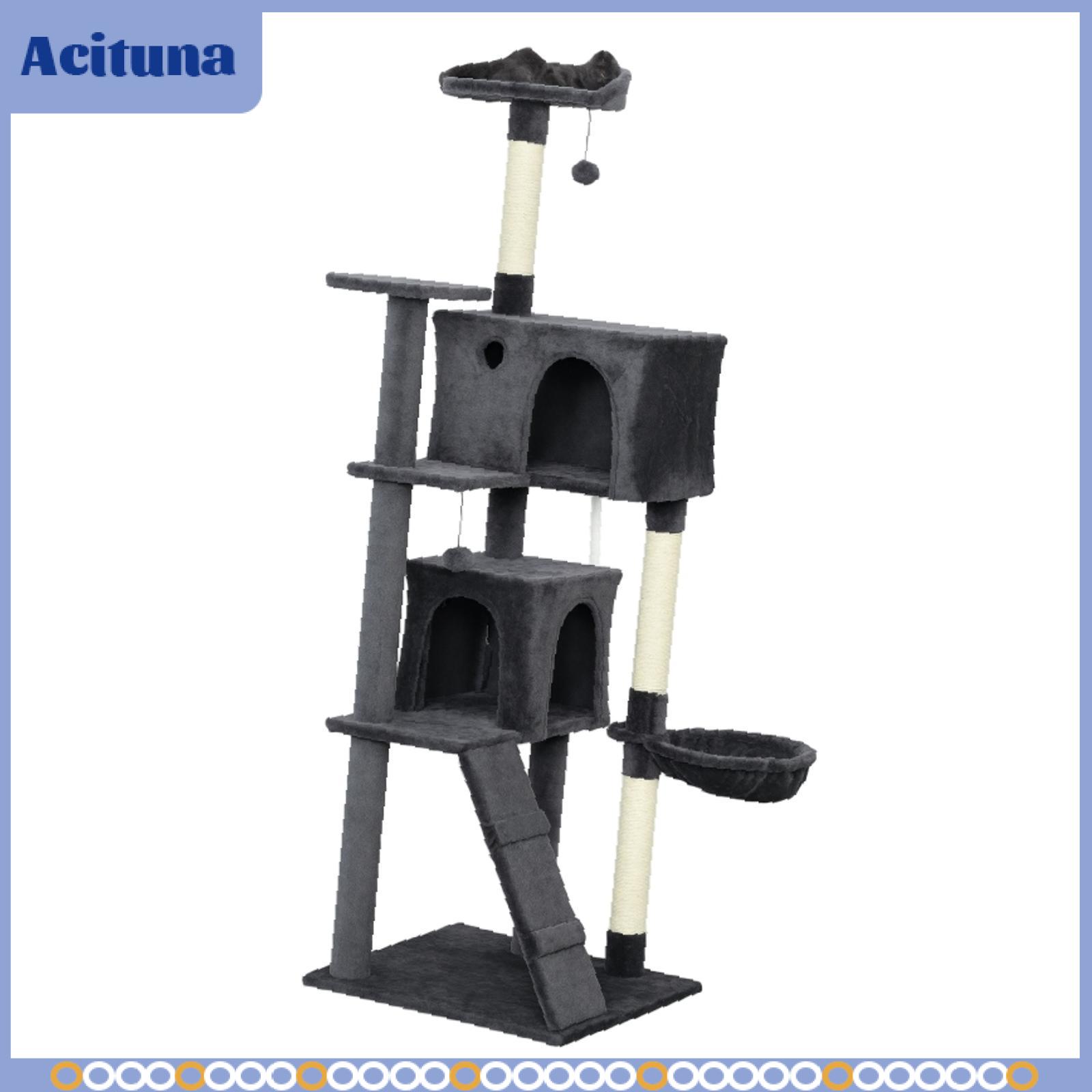 180cm Cat Tree for Indoor Use with Stable Base, Sisal Posts, Spacious Condos & Climbing Ladder, Dark Grey ราคา 20,502 บาท*ส่งฟรี