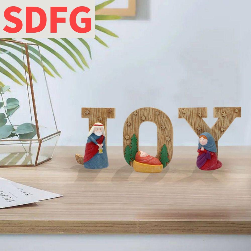 SDFG 4Pcs/set คลาสสิกแบบคลาสสิก เครื่องประดับรางหญ้าคริสต์มาส ไม่ซ้ำใคร ตกแต่งด้วยการตกแต่ง หุ่นการประสูติ การ์ตูนลายการ์ตูน ทนทานต่อการใช้งาน รูปปั้นตัวอักษรภาษาอังกฤษ ของขวัญอุปกรณ์เสริม ราคา 722 บาท*ส่งฟรี