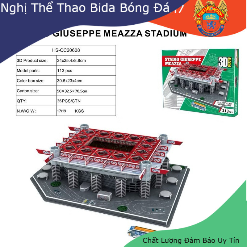 Mô hình sân vận động bóng đá Inter Milan Giuseppe Meazza San Siro AC Milan lắp ghép bóng đá lego 3D sân đá bóng Milan - Nghị Thể Thao Bóng Đá Bida