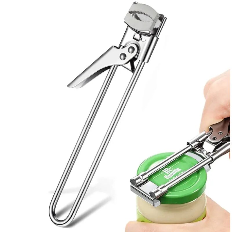 Adjustable Jar Opener Stainless Steel Manual Bottle Openers For Weak Hands Easy Grip Kitchen Accessorie Gadgets Tool Set