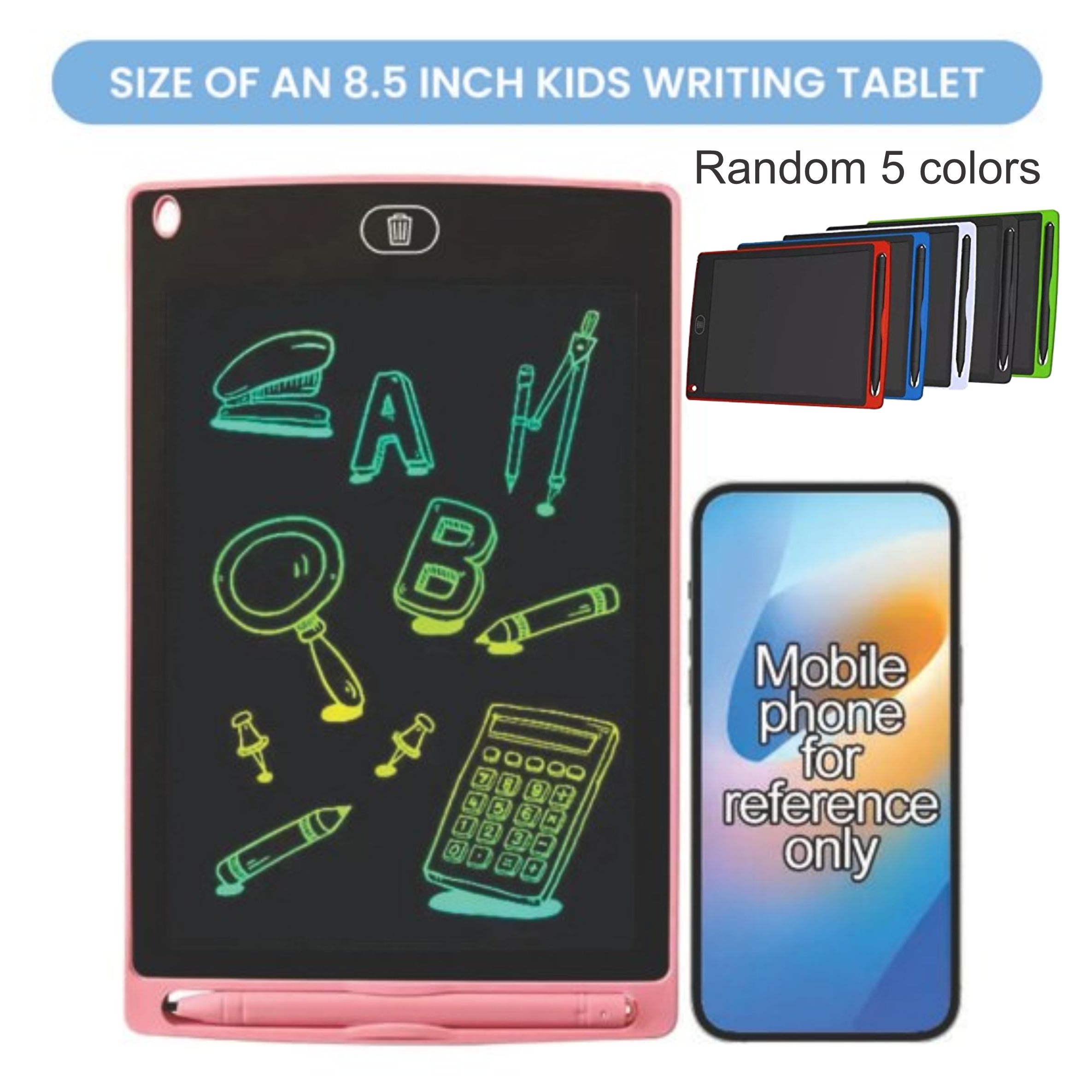 Craft.E LCD Drawing Tablet for Kids Reusable Writing Board Educational Learning Toy ABC 123 Practice Drawing Pad Children