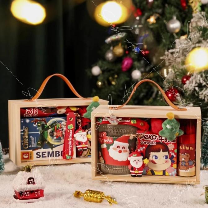 Hộp gỗ đóng gói quà tặng Giáng sinh noel hộp gỗ rỗng hộp quà tết hộp trưng bày (nhận làm kích thước 
