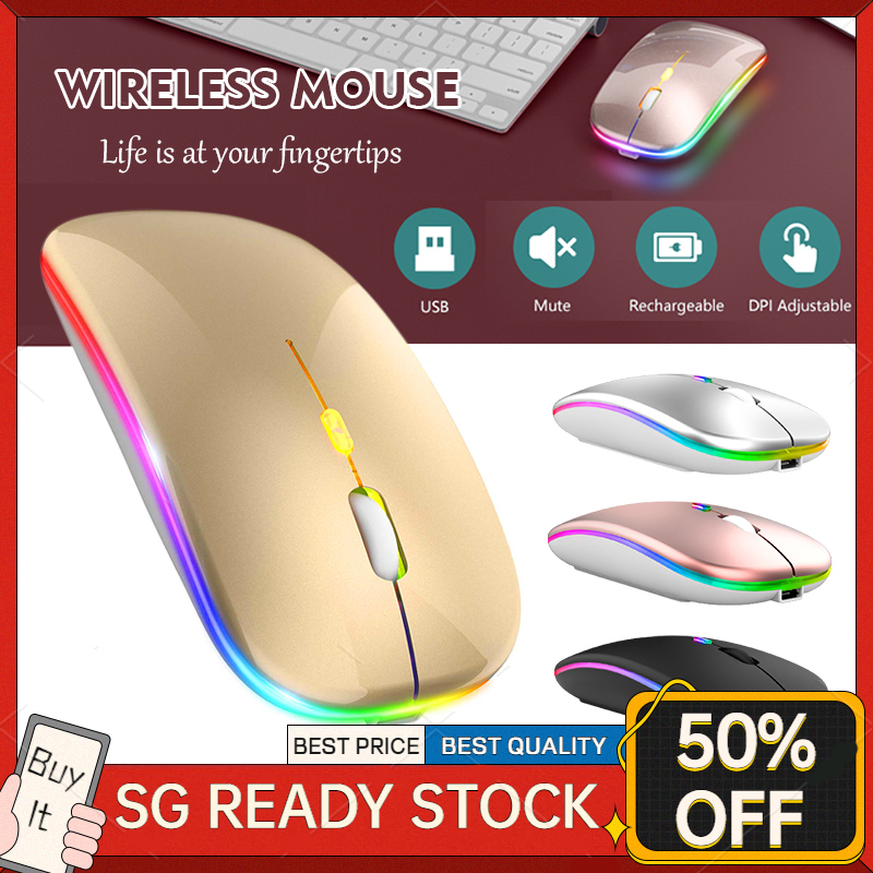 Wireless Mouse Silent Rechargeable Mouse With 2.4Ghz Receiver Portable Gaming Backlit Mice PC Laptop Compter Mouse Mice