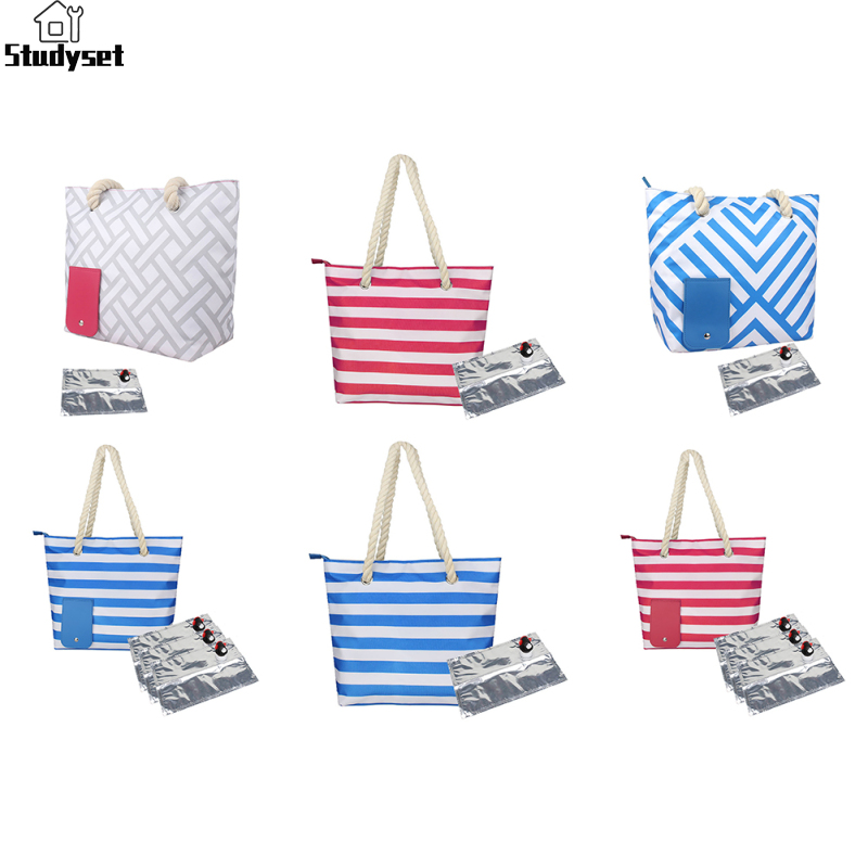 Studyset IN stock Beach Wine Tote Bag, Leakproof Insulated Purse Carrier, Outdoor Wine Cooler Bag 2000ml Large Capacity Insulated Cool Bag For Travel, Restaurant, Party, Dinner ราคา 453 บาท*ส่งฟรี