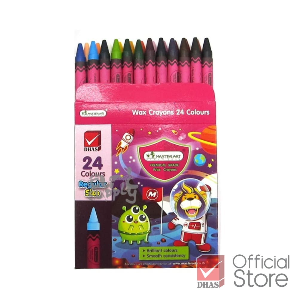 Bút Sáp Màu 8/12/16/24 Màu Regular Wax Crayon Master Art Tô Êm Ít Bụi An Toàn Cho Bé Tập Tô