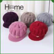 Q-1151 STORE Pumpkin Beret Hat - Warm Winter Beanie