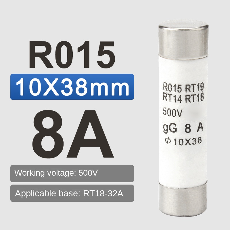 Cầu Chì Gốm 8A | RO15 RT18 RT14 - Lõi Cầu Chì 1A-32A, Kích Thước 10x38mm